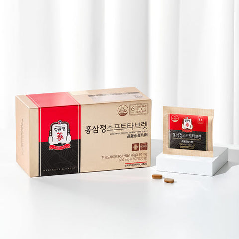 Jung Kwan Jang Korean Red Ginseng Extract Soft Tablets 500mg x 60 | Premium Korean Immune Support Supplement