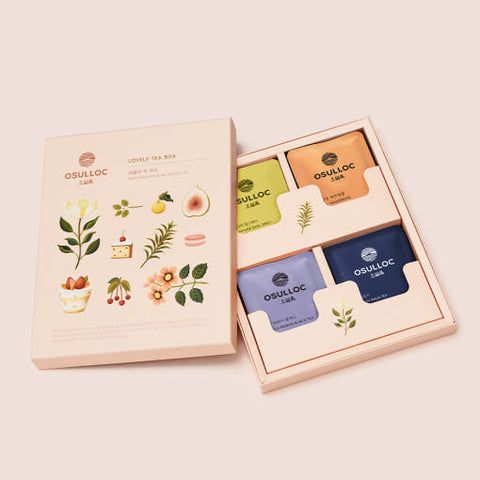 OSULLOC Lovely Tea Gift Box Set – Premium Korean Luxury Tea Collection | 12 Tea Bags | 4 Gourmet Flavors