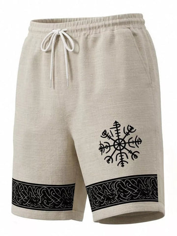 Men's Full Size Linen Blend Drawstring Shorts Plus Size