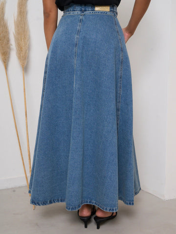 High-Waisted Denim Skirt
