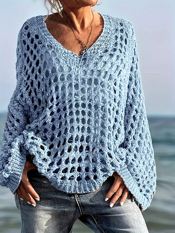 Crochet Long Sleeve Knit Cover Up