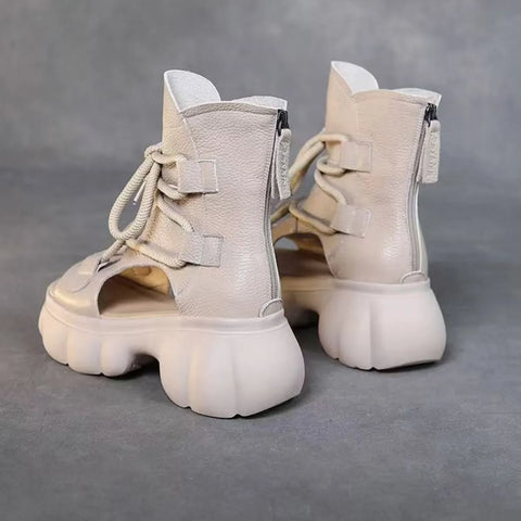 Chunky Platform Lace-Up Sandals