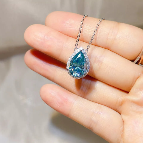 5 Carat 925 Sterling Silver Moissanite Pendant Necklace