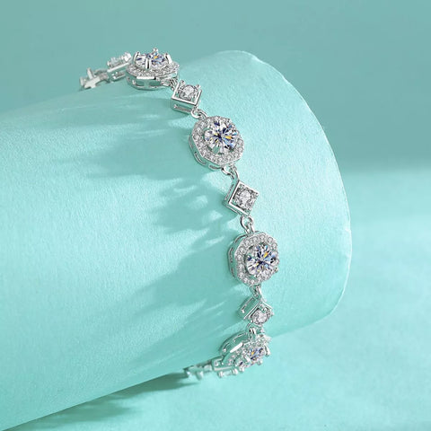 4 Carat 925 Sterling Silver Moissanite Bracelet