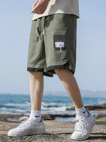 Men's Plus Size Drawstring Casual Cargo Shorts