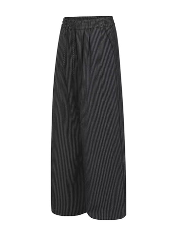 Men's Striped Wide-Leg Drawstring Pants