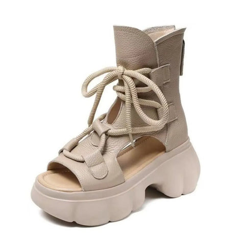 Chunky Platform Lace-Up Sandals