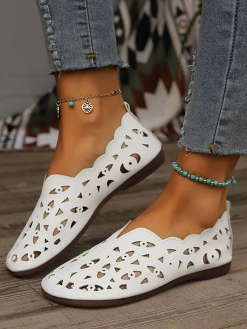 Perforated Leather Slip-On Loafers