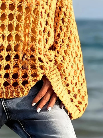 Crochet Long Sleeve Knit Cover Up
