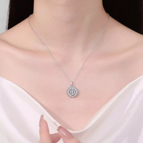 3 Carat 925 Sterling Silver Moissanite Teardrop Necklace