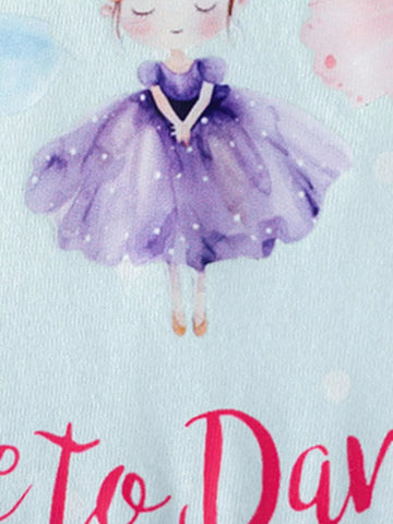 Children‘s Ballet Dancer Print Long Sleeve Dress