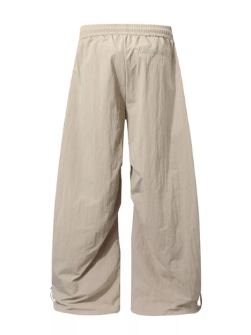 Men's Loose Fit Cargo Pants with Drawstring Waist and Adjustable Cuffs