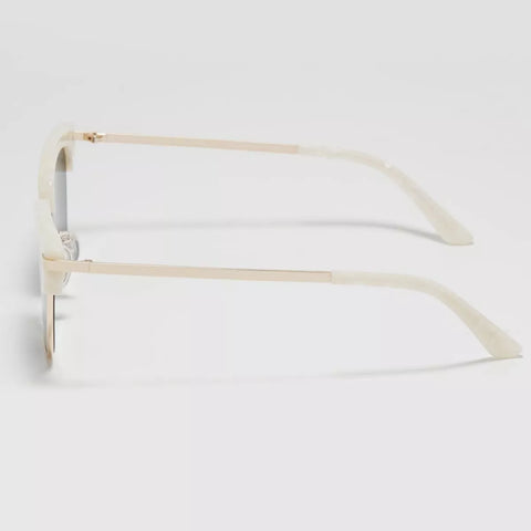 Classic Clubmaster Style Sunglasses with Gold Accents