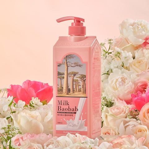 BIOKLASSE MILK BAOBAB Body Wash 1000ml #Flora Bouquet