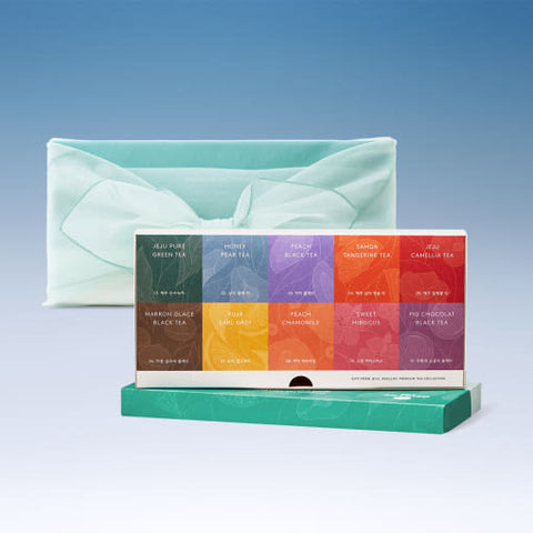 OSULLOC Premium Tea Collection Gift Set – 40 Tea Bags | 10 Luxury Jeju Tea Flavors | Korean Premium Tea Selection