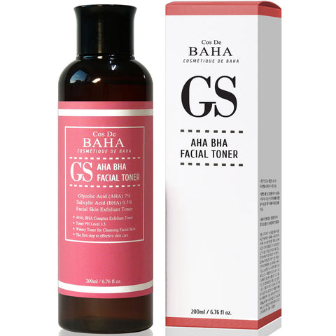 Cos De BAHA GS Clarifying Facial Toner with Glycolic Acid 7% AHA + Salicylic Acid 0.5% BHA 200ml