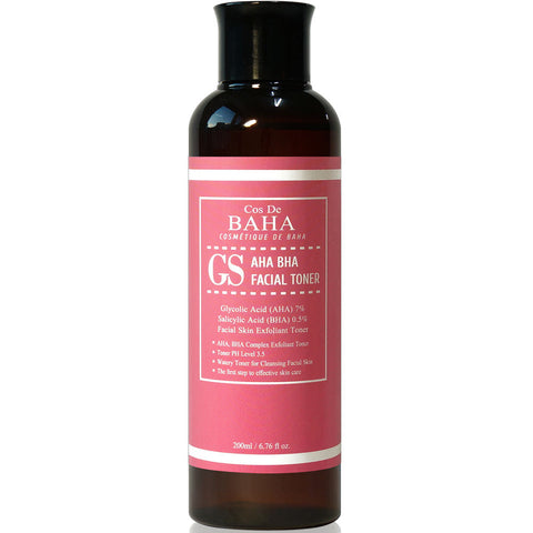 Cos De BAHA GS Clarifying Facial Toner with Glycolic Acid 7% AHA + Salicylic Acid 0.5% BHA 200ml