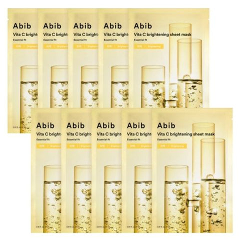 Abib Vita C Brightening Sheet Mask Essential Fit 27ml X 10ea