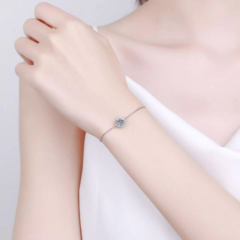 1 Carat 925 Sterling Silver Moissanite Bracelet