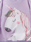 Children's Unicorn Graphic Round Neck Sweatshirt