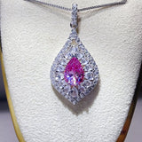 2 Carat 925 Sterling Silver Moissanite Pendant Necklace