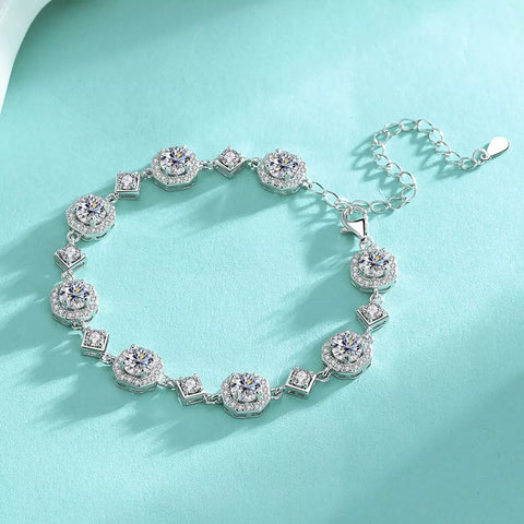 4 Carat 925 Sterling Silver Moissanite Bracelet