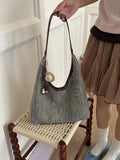 Textured Woven Shoulder Bag