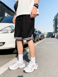 Men's Plus Size Drawstring Striped Shorts