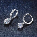 1 Carat Moissanite 925 Sterling Silver Drop Earrings