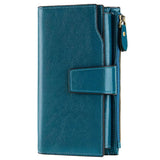 Vintage Style Leather Long Wallet