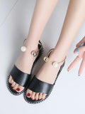 Pearl Embellished Flat Sandals