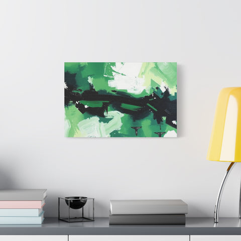 Abstract Green Brushstroke Canvas Print