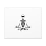 Yoga Skeleton Canvas Print — Meditating Skeleton Wall Art, Minimalist Gothic Home Decor