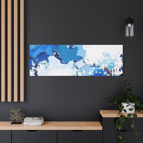 Abstract Blue Galaxy Canvas Print — Matte Stretched Wall Art