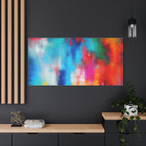 Vibrant Abstract Color Splash Matte Canvas Print
