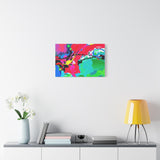 Abstract Neon Splash Matte Canvas Print — Vibrant Colorful Stretched Wall Art