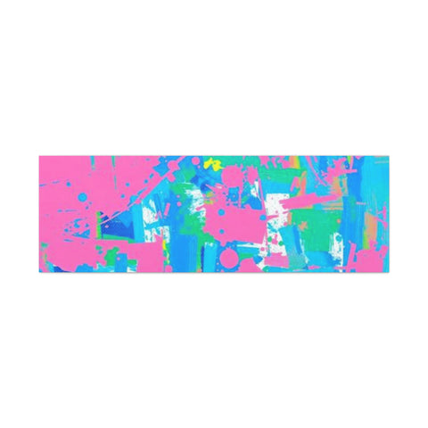 Neon Splash Abstract Canvas Print – Bright Pink & Aqua Modern Wall Art