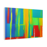 Abstract Rainbow Blocks Matte Canvas Print