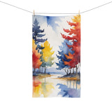 Autumn Watercolor Trees Hand Towel