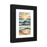 Ocean Sunset Framed Poster — Coastal Wave Art Print