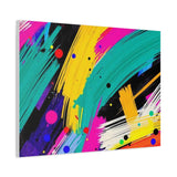 Abstract Neon Brushstroke Canvas Print — Colorful Modern Wall Art