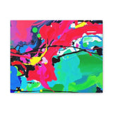 Abstract Neon Splash Matte Canvas Print — Vibrant Colorful Stretched Wall Art