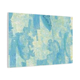 Abstract Aqua Brushstroke Canvas Print — Coastal Blue Wall Art
