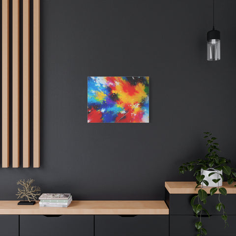 Abstract Color Splash Matte Canvas Print — Vibrant Stretched Wall Art
