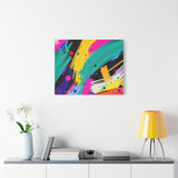 Abstract Neon Brushstroke Canvas Print — Colorful Modern Wall Art
