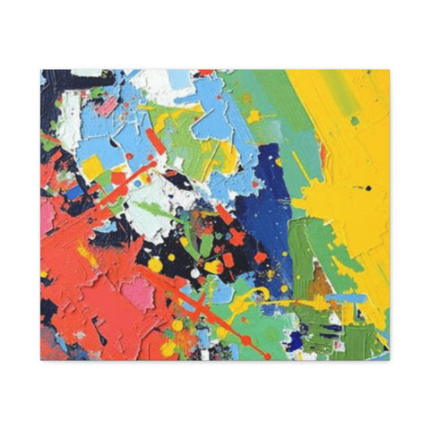 Abstract Color Splash Matte Canvas — Stretched Wall Art