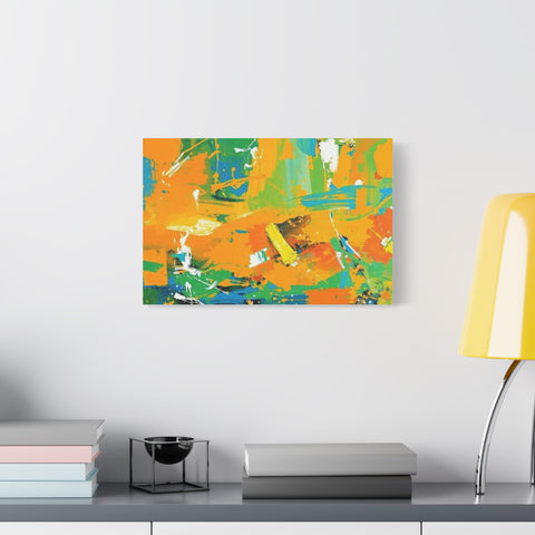 Abstract Orange & Green Canvas Art — Vibrant Modern Wall Decor