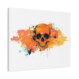 Skull Art Canvas Print – Vibrant Paint-Splash Skull Wall Decor