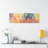 Abstract Colorful Brushstroke Matte Canvas Wall Art – Vibrant Orange & Green Stretched Print