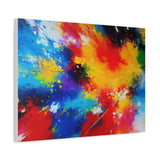 Abstract Color Splash Matte Canvas Print — Vibrant Stretched Wall Art